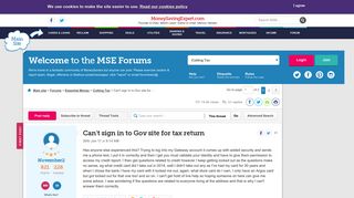 Can't sign in to Gov site for tax return - MoneySavingExpert.com ...