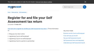 Register for and file your Self Assessment tax return - mygov.scot