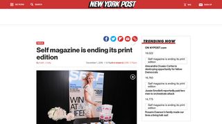 Self magazine is ending its print edition - New York Post