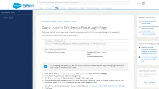 Customize the Self-Service Portal Login Page - Salesforce Help