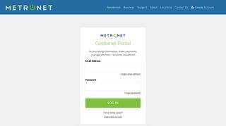 Log In - MetroNet Customer Portal