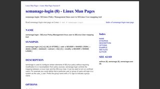 semanage-login - SELinux Policy Management linux user to SELinux ...