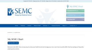 My SEMC Chart - SEMC Sleepy Eye Medical Center