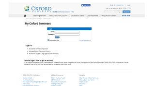 My Oxford Seminars - Student Login