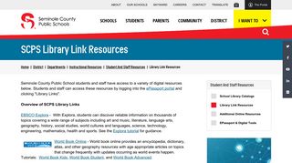 SCPS Library Link Resources | Seminole County Public Schools
