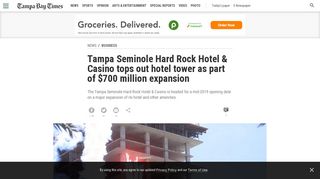 Tampa Seminole Hard Rock Hotel & Casino tops out hotel tower as ...