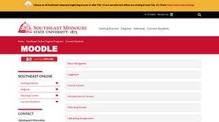 Using Moodle and Checking Grades - Moodle - Southeast Missouri ...