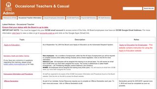 Occasional Teacher Information - Occasional Teachers & Casual Admin
