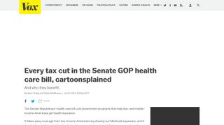 Every tax cut in the Senate GOP health care bill, cartoonsplained - Vox
