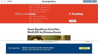 Senate Republicans Unveil New Health Bill, but Divisions Remain ...