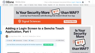 Adding a Login Screen to a Sencha Touch Application, Part 1 - DZone ...
