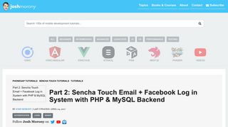 Part 2: Sencha Touch Email + Facebook Log in System with PHP ...
