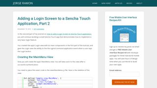 Adding a Login Screen to a Sencha Touch Application, Part 2