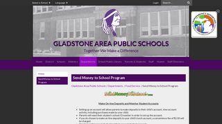 Send Money to School Program - Gladstone Area Public Schools