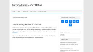 send earnings login - Ways To Make Money Online