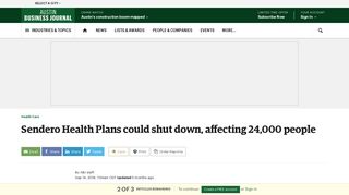 Austin health insurance provider Sendero could shut down - Austin ...