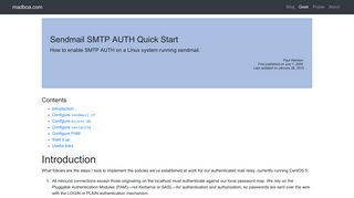Sendmail SMTP AUTH Quick Start - madboa.com