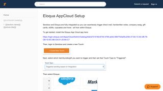 Eloqua AppCloud Setup – Sendoso