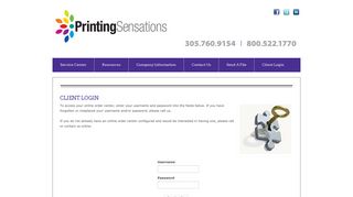 Printing Sensations : Client Login : Client Login