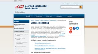 Disease Reporting | Georgia Department of Public Health