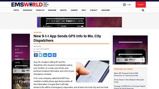 New 9-1-1 App Sends GPS Info to Mo. City Dispatchers | EMS World