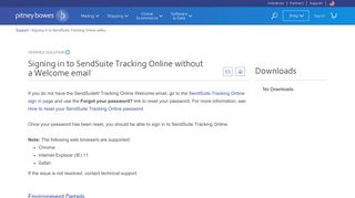 Signing in to SendSuite Tracking Online without a Welcome email