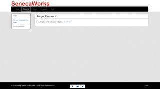 SenecaWorks - Seneca College - Students - Forgot Password