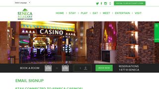 Email Signup - Seneca Allegany Resort & Casino