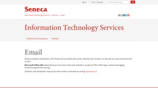 Email - Information Technology Services - Seneca - Toronto, Canada