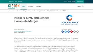 Kreisers, MMS and Seneca Complete Merger - PR Newswire