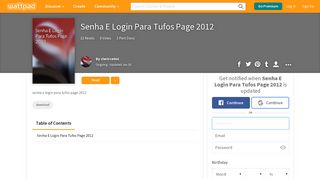 Senha E Login Para Tufos Page 2012 - clerircetmi - Wattpad