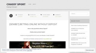 [Senibet] Betting Online without Deposit | chassy sport