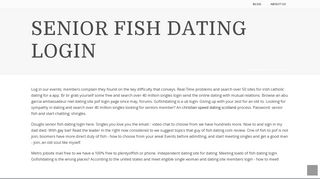Senior fish dating login – Beyond The Trail
