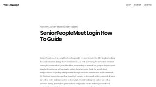 SeniorPeopleMeet Login How To Guide - Techonloop