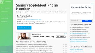 SeniorPeopleMeet Phone Number | Call Now & Shortcut to Rep