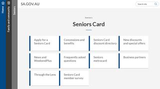 SA.GOV.AU - Seniors Card