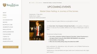 Riedel Glass Tasting: A Journey of the Senses ... - The Tanglin Club