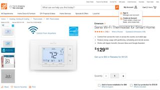 Emerson Sensi Wi-Fi Thermostat for Smart Home-ST55 - The Home ...