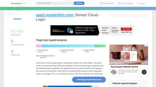 Access app2.myalertlist.com. Sensor Cloud - Login
