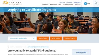 Applying to Certificate Programs | Sentara College of Health Sciences