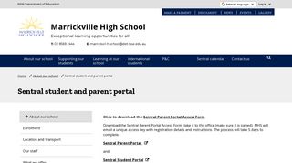 Sentral student and parent portal - Marrickville High School