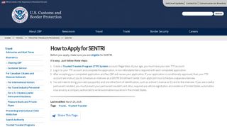 How to Apply for SENTRI | U.S. Customs and Border Protection