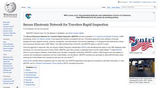 Secure Electronic Network for Travelers Rapid Inspection - Wikipedia