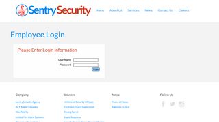 Employee Login - Sentry Security