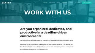 WORK WITH US - Sentry Marketing - helping businesses improve
