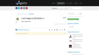 I can't login to SEOclerks :s - SEOClerks