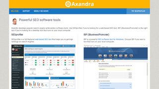 Axandra SEO software tools – With top 10 ranking guarantee