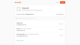 Sequent - email addresses & email format • Hunter - Hunter.io