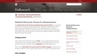 Stanford Electronic Research Administration | DoResearch