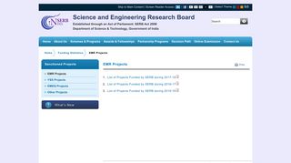 EMR Projects: Science and Engineering Research Board ... - SERB